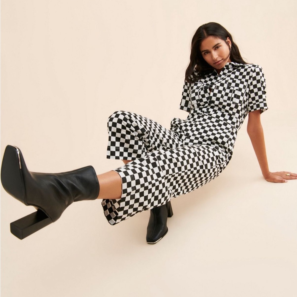 Saint Geraldine Marrs Checkered Coveralls jumpsuit. Size M